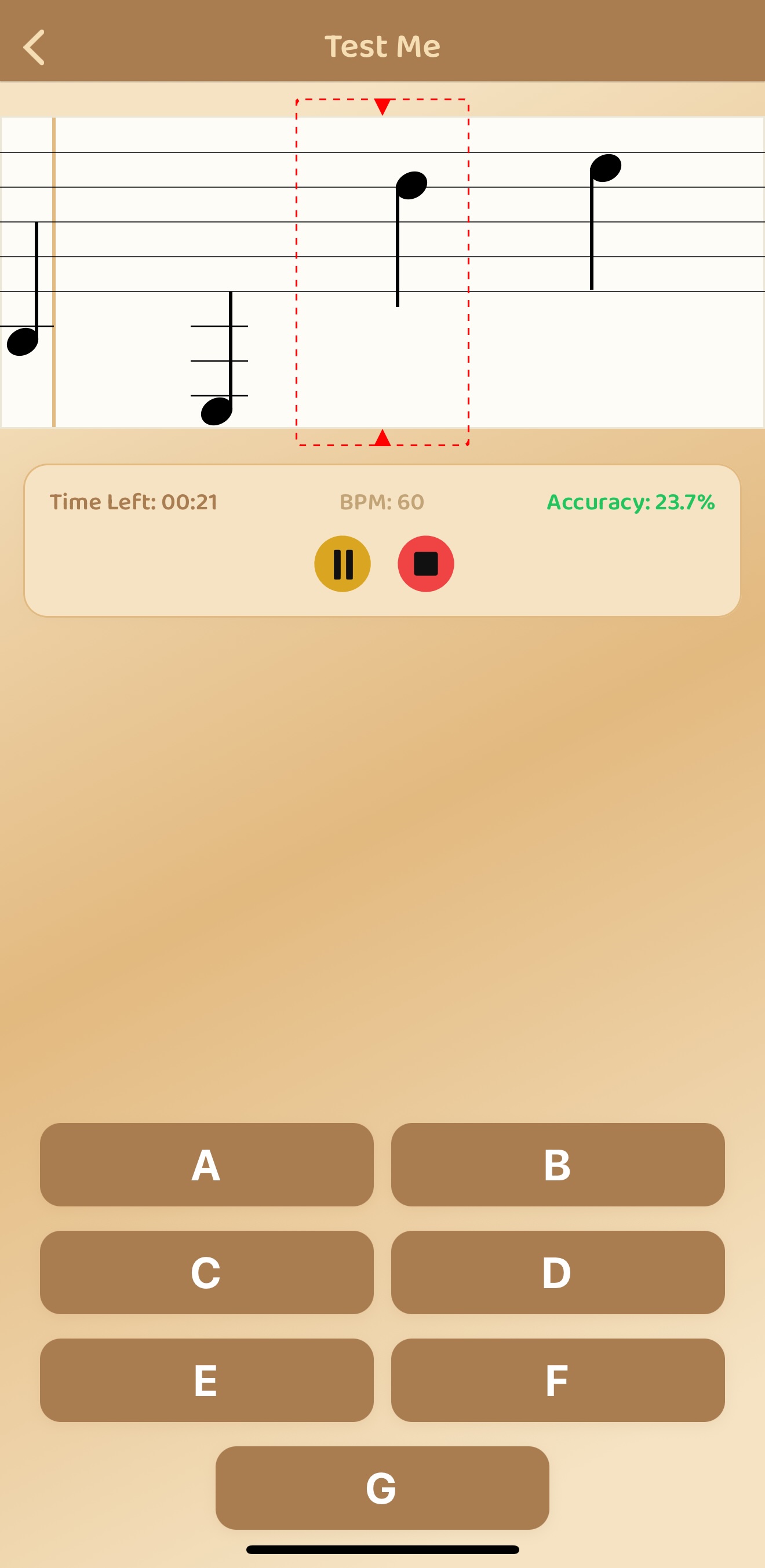 Testing screen in progress